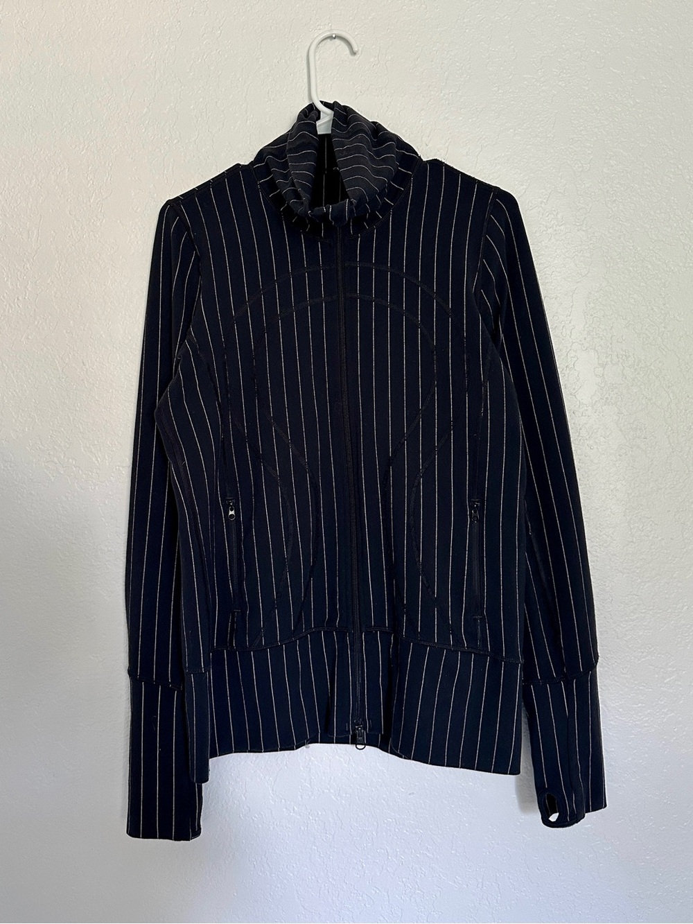 Lululemon Black and White Pinstripe Jacket 8